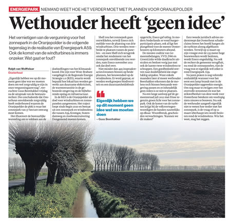 Wethouder heeft geen idee